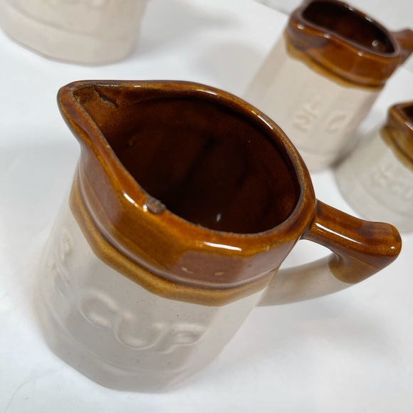 Vintage ROC Taiwan Stamped Stoneware Crockery Measuring Cups 4 piece set EUC - Picture 9 of 15